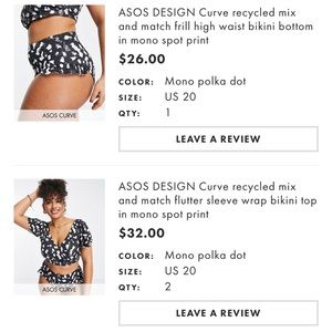 ASOS frill high waisted bikini set